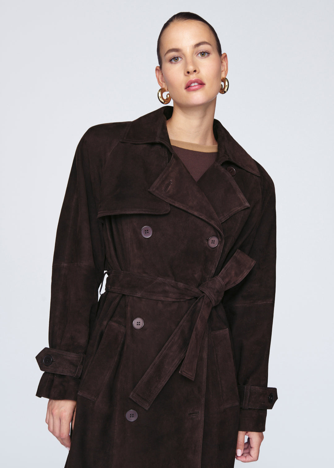 Manteau Léa – Brun Suédine